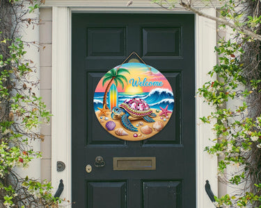 Turtle Colorful Door Hanger - Bright Wooden Sign, Fun Home Decor for Front Door, Seasonal & Year-Round Use, Vibrant Entryway Accent
